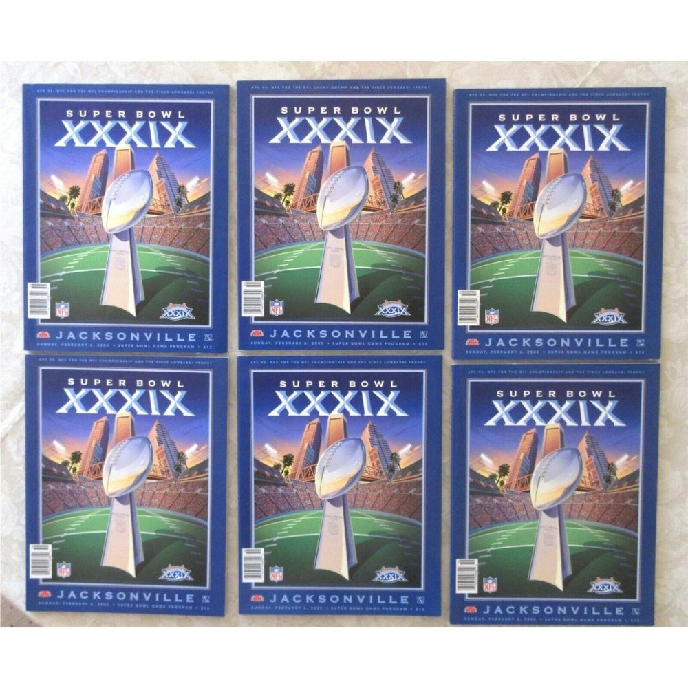 Wholesale Lot 6 New England Patriots NFL Super Bowl XXXIX Football Programs 2005